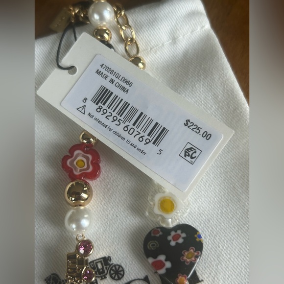 Viral Coach Glass Beaded Carriage Dice Choker Necklace - Picture 4 of 5